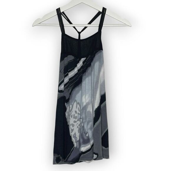Express Y2K Babydoll Tank Top Marble Black & White Women's Size Small - Picture 3 of 11